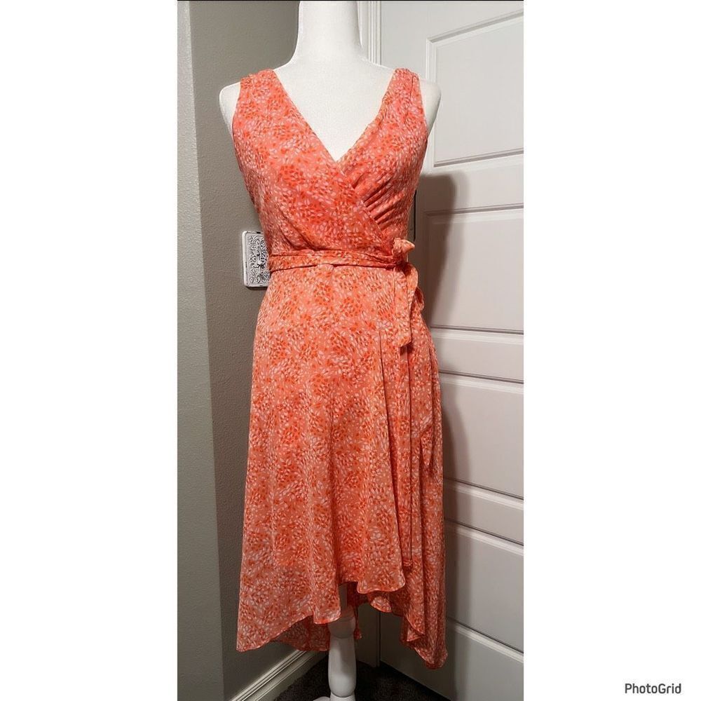 DKNY Coral Wrap Dress